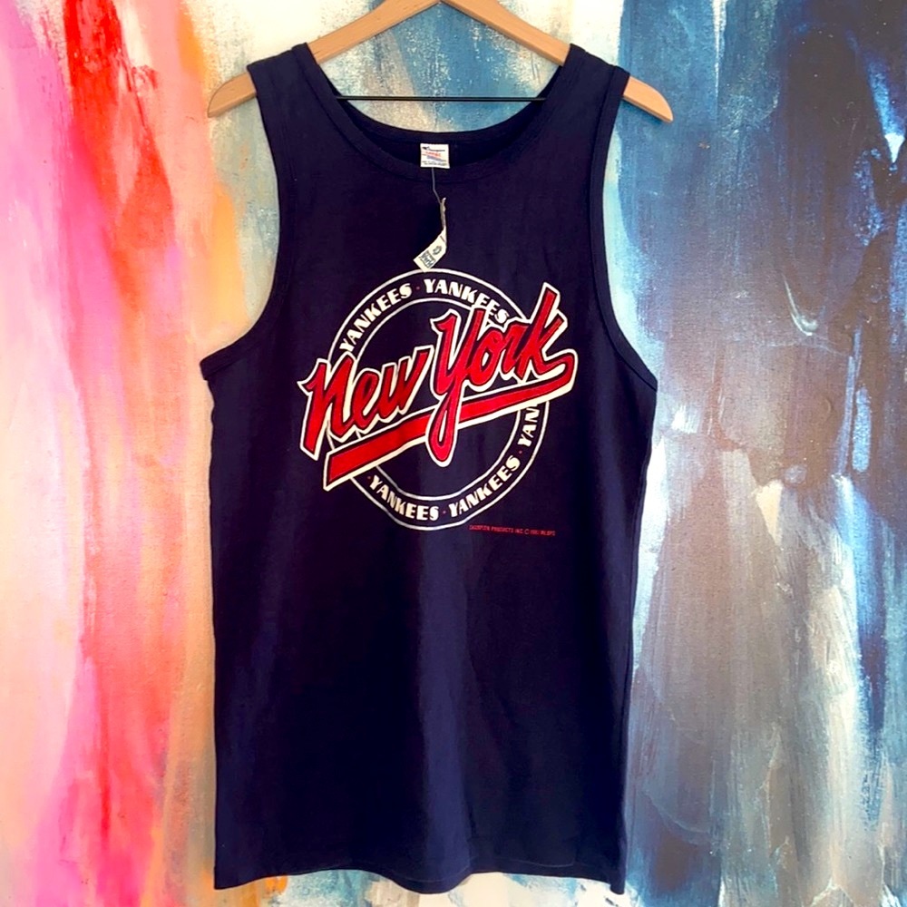 🔥NWT-VINTAGE🔥1987 Champion Made In USA NY Yankees Tank Top.